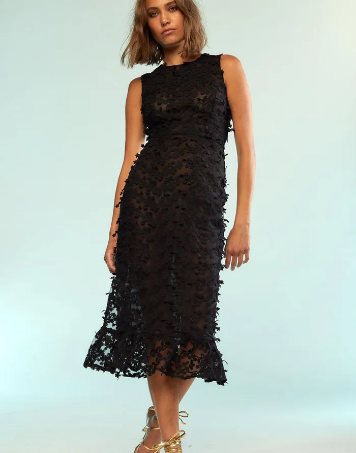 3d Embroidered Tulle Dress 8211 Black Women Cynthia Rowley Dresses
