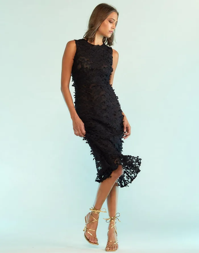 3d Embroidered Tulle Dress 8211 Black Women Cynthia Rowley Dresses