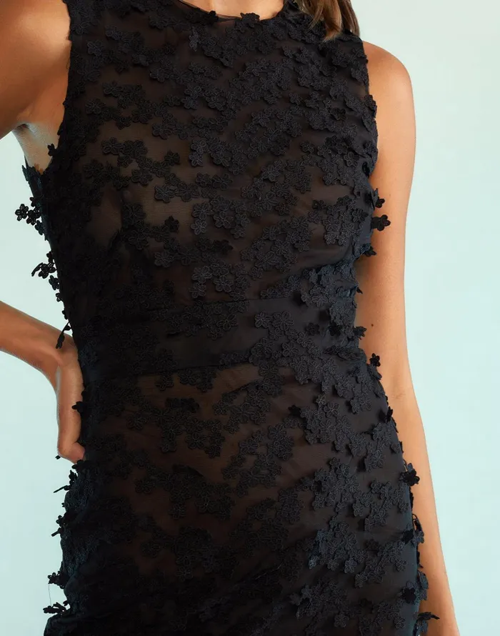 3d Embroidered Tulle Dress 8211 Black Women Cynthia Rowley Dresses