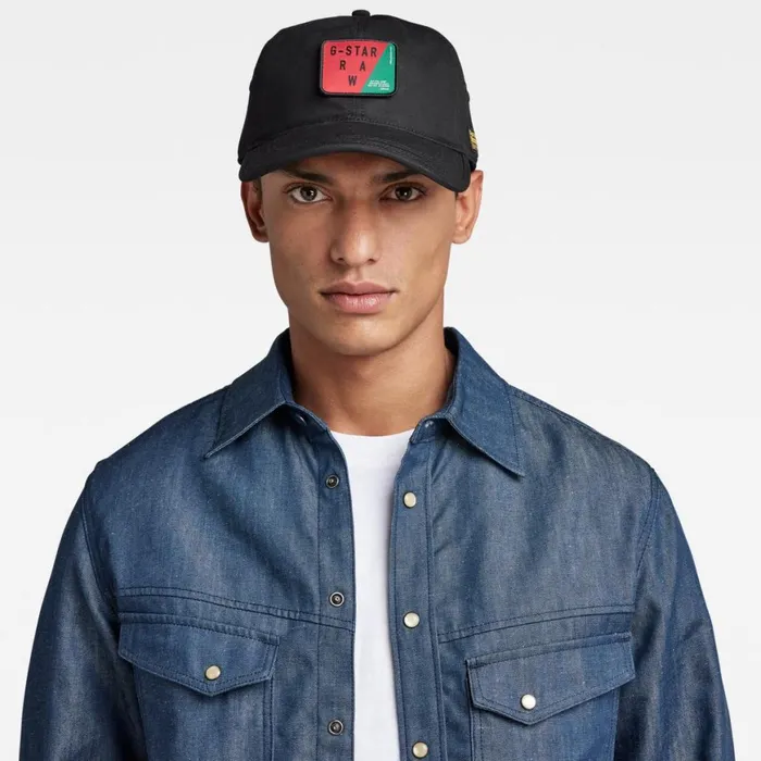 Accessories Men GStar RAW Avernus Badge Baseball Cap Dark Black