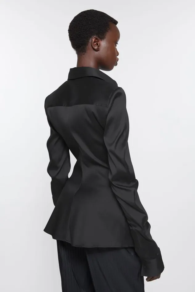 Acne Studios Asymmetric Buttonup Shirt Black Woman Shirts and Blouses