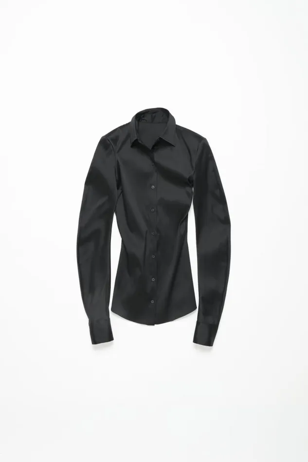Acne Studios Asymmetric Buttonup Shirt Black Woman Shirts and Blouses