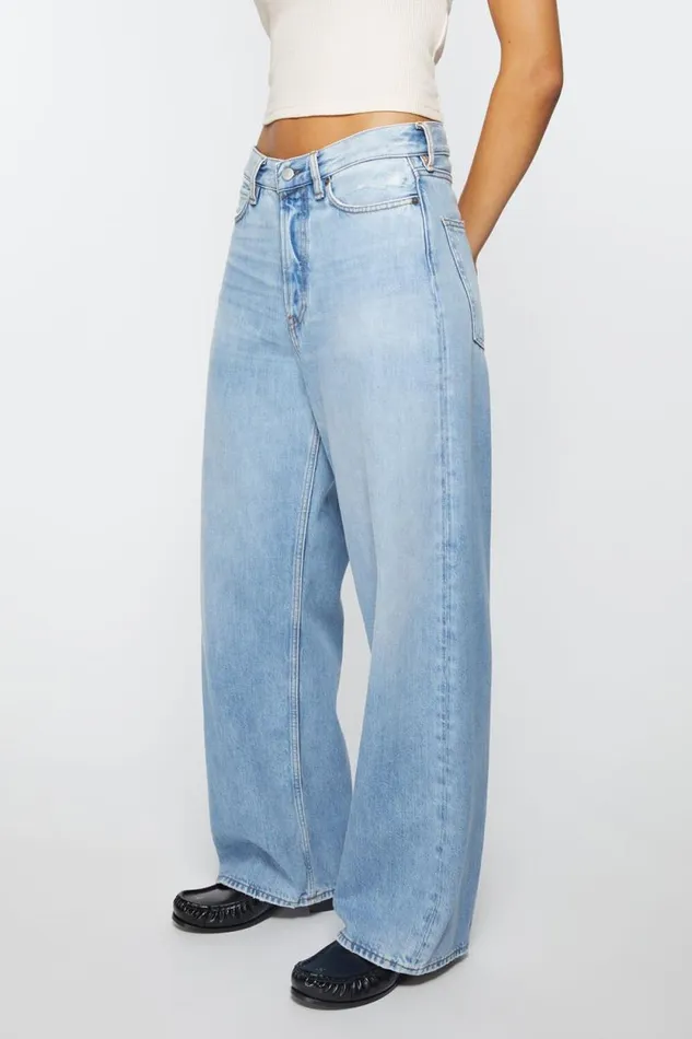 Acne Studios Baggy Fit Jeans 8211 1981F Light Blue Woman Jeans