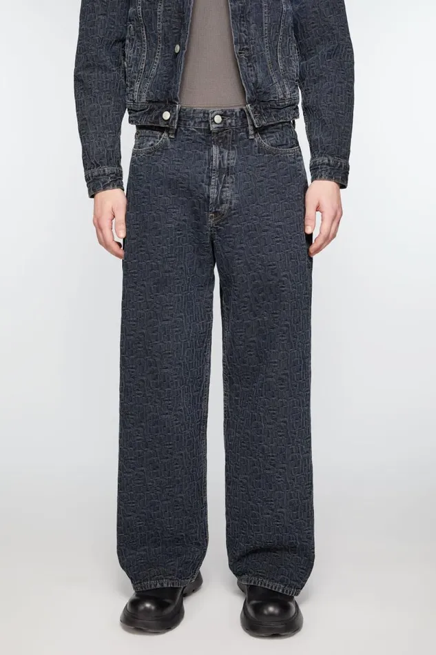 Acne Studios Baggy Fit Jeans 8211 1981M Monogram Blueblack Man Jeans