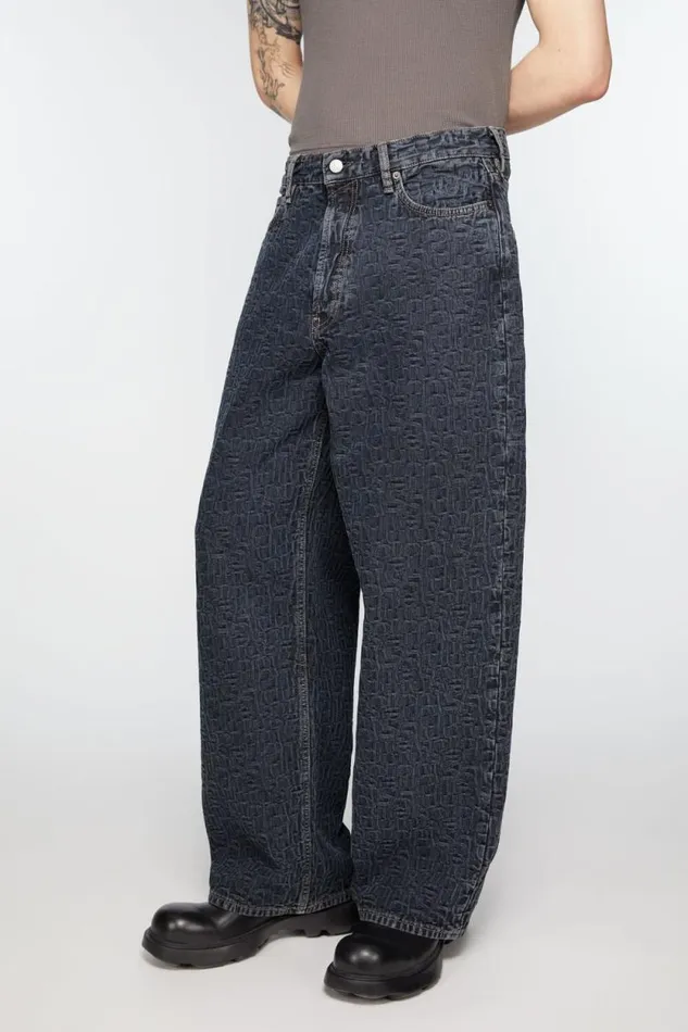 Acne Studios Baggy Fit Jeans 8211 1981M Monogram Blueblack Man Jeans
