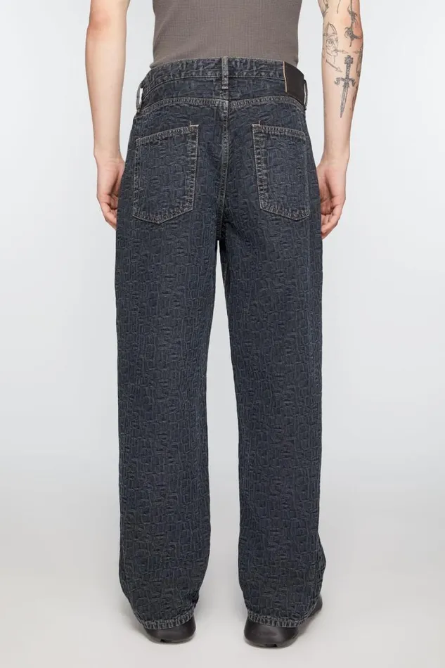 Acne Studios Baggy Fit Jeans 8211 1981M Monogram Blueblack Man Jeans
