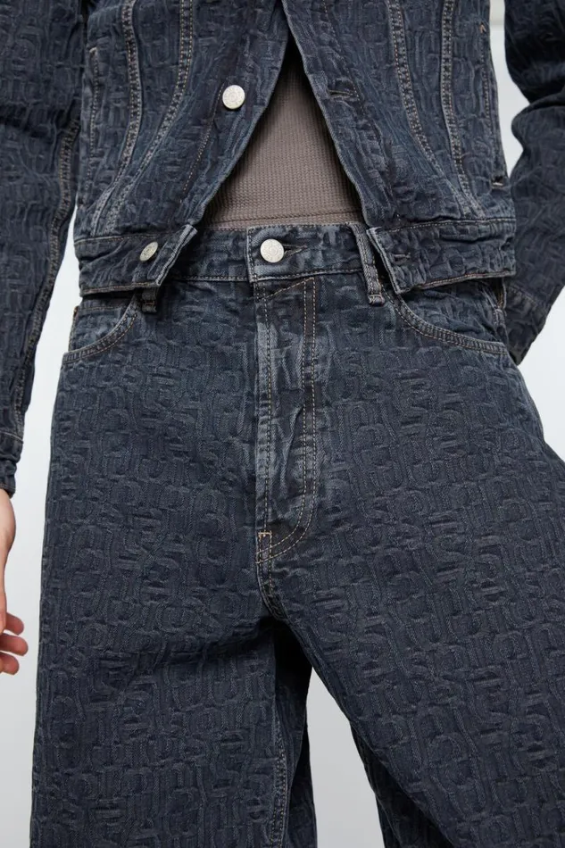 Acne Studios Baggy Fit Jeans 8211 1981M Monogram Blueblack Man Jeans