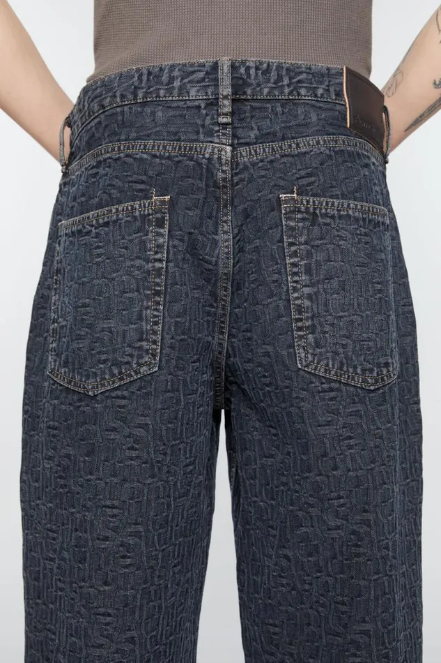 Acne Studios Baggy Fit Jeans 8211 1981M Monogram Blueblack Man Jeans