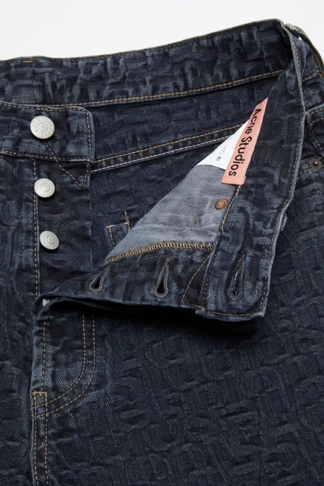 Acne Studios Baggy Fit Jeans 8211 1981M Monogram Blueblack Man Jeans