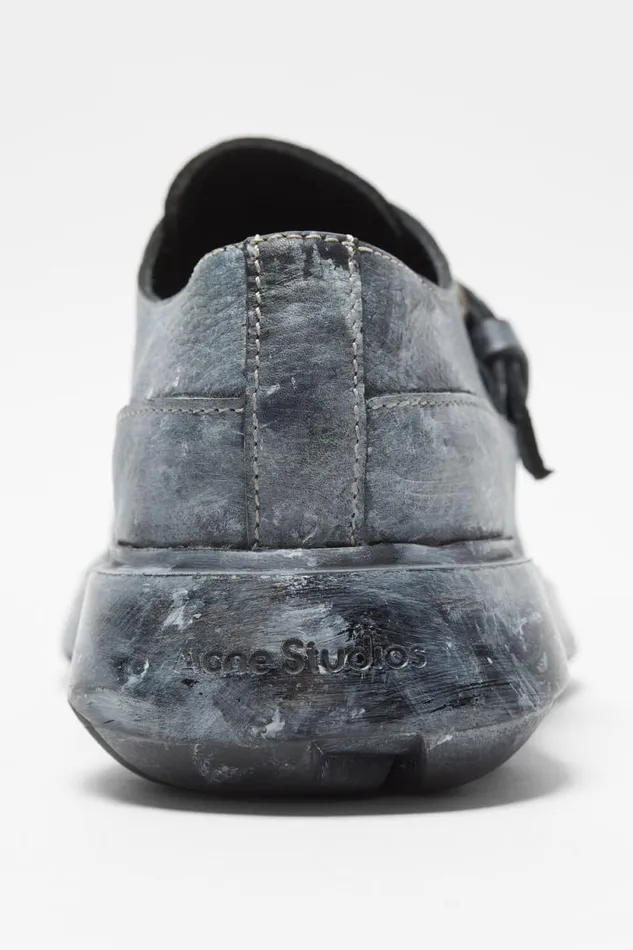Acne Studios Buckle Leather Shoes Blackgrey Man Shoes
