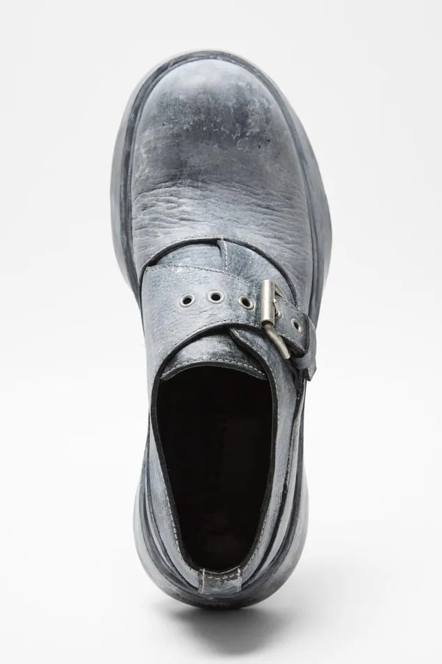 Acne Studios Buckle Leather Shoes Blackgrey Man Shoes