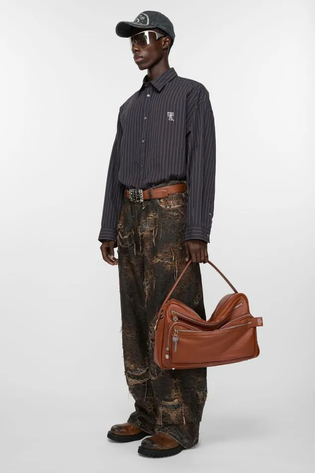 Acne Studios Camero Shoulder Bag Cognac Brown Woman Bags