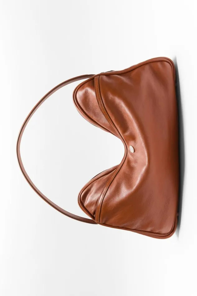 Acne Studios Camero Shoulder Bag Cognac Brown Woman Bags
