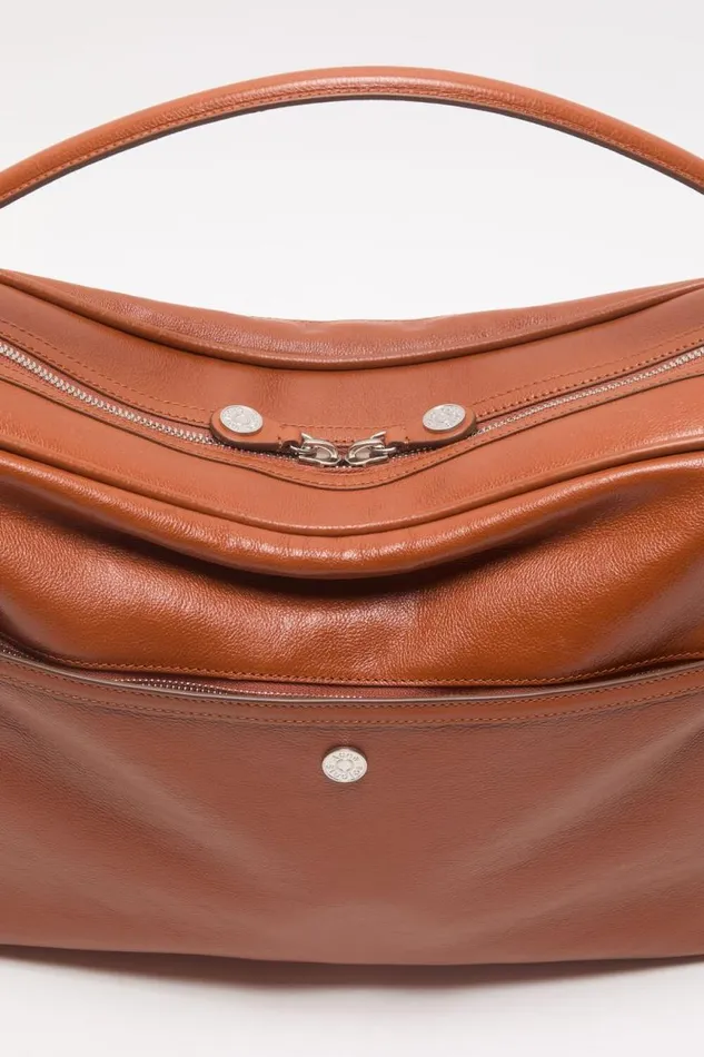 Acne Studios Camero Shoulder Bag Cognac Brown Woman Bags
