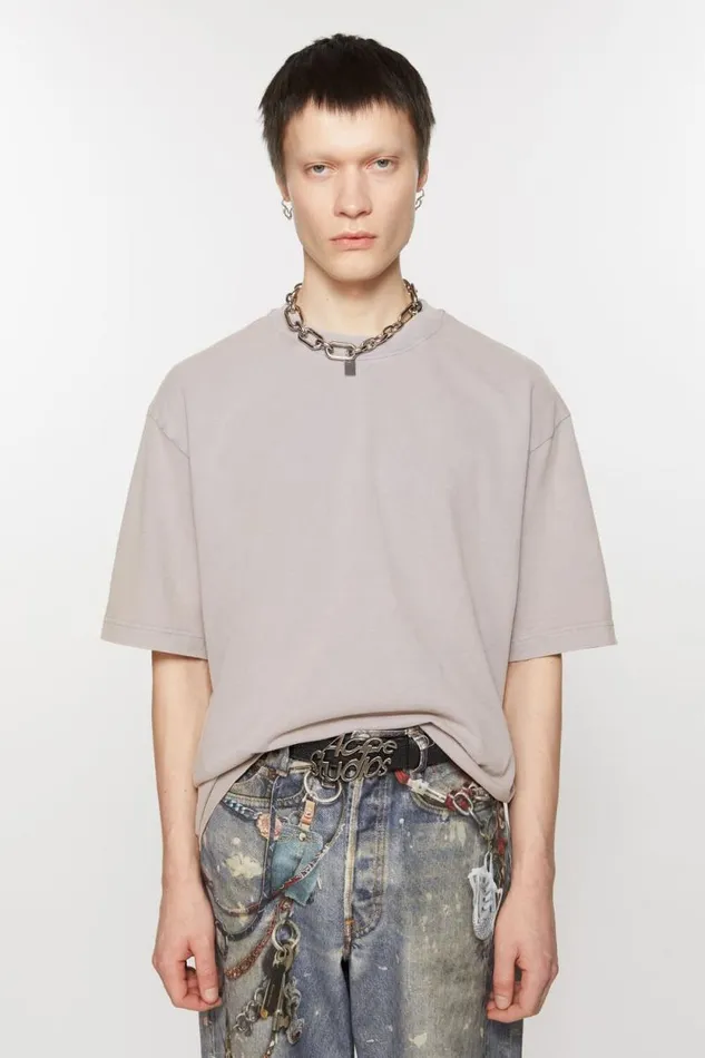 Acne Studios Crew Neck Tshirt 8211 Relaxed Unisex Fit Dusty Purple Man Tshirts