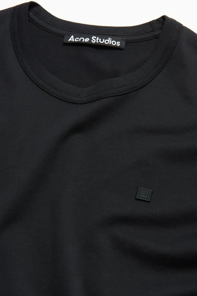 Acne Studios Crew Neck Tshirt Regular Fit Black Man Tshirts