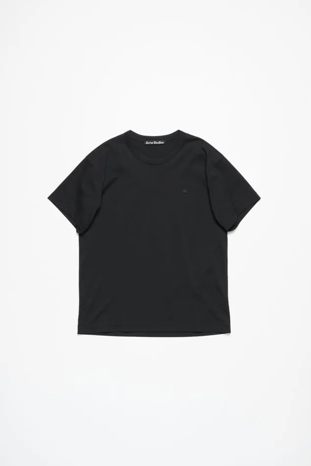 Acne Studios Crew Neck Tshirt Regular Fit Black Man Tshirts