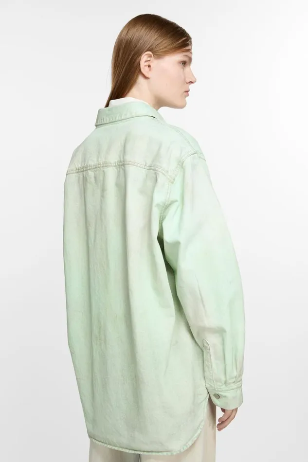 Acne Studios Denim Buttonup Shirt 8211 Relaxed Fit Mint Green Woman Shirts and Blouses