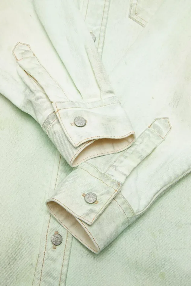 Acne Studios Denim Buttonup Shirt 8211 Relaxed Fit Mint Green Woman Shirts and Blouses