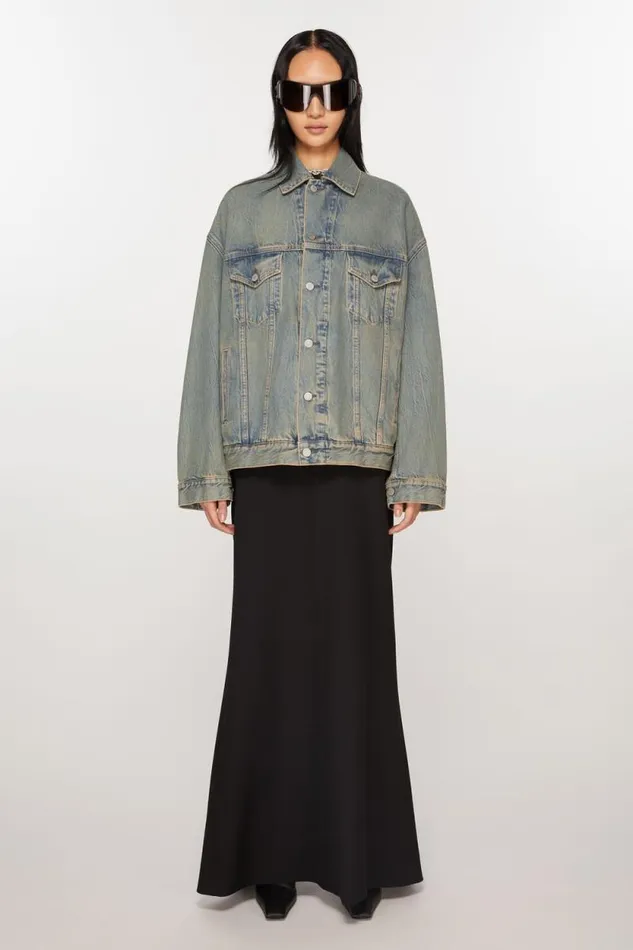 Acne Studios Denim Jacket 8211 Oversized Fit Bluebeige Woman Outerwear