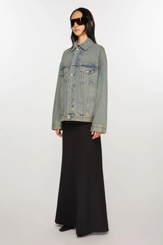 Acne Studios Denim Jacket 8211 Oversized Fit Bluebeige Woman Outerwear
