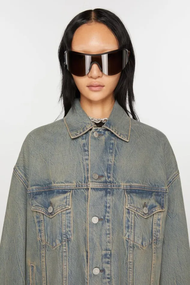 Acne Studios Denim Jacket 8211 Oversized Fit Bluebeige Woman Outerwear