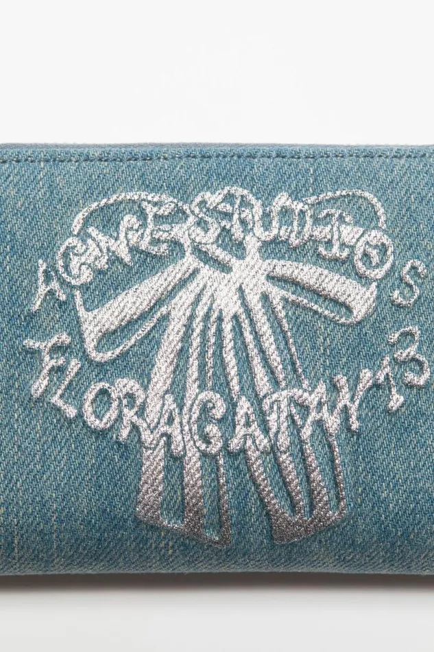 Acne Studios Denim Zip Wallet Dusty Blue Man Small Leather Goods