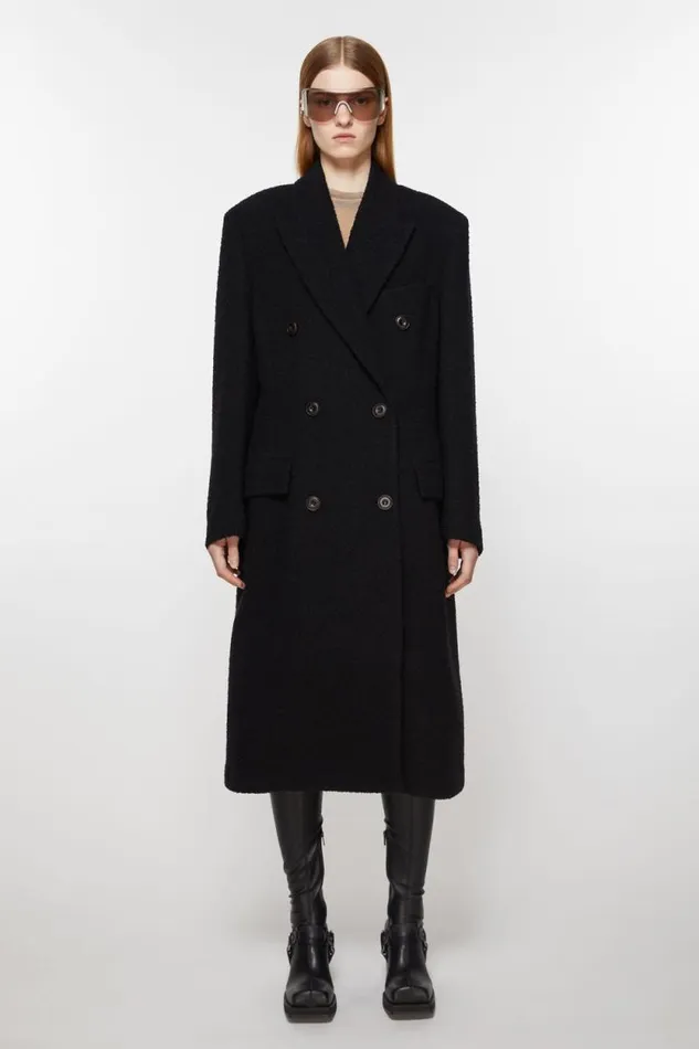 Acne Studios Doublebreasted Wool Coat Black Woman Outerwear