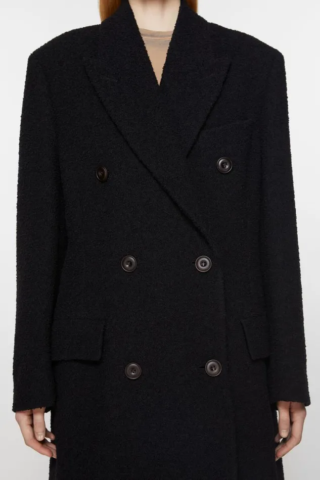 Acne Studios Doublebreasted Wool Coat Black Woman Outerwear