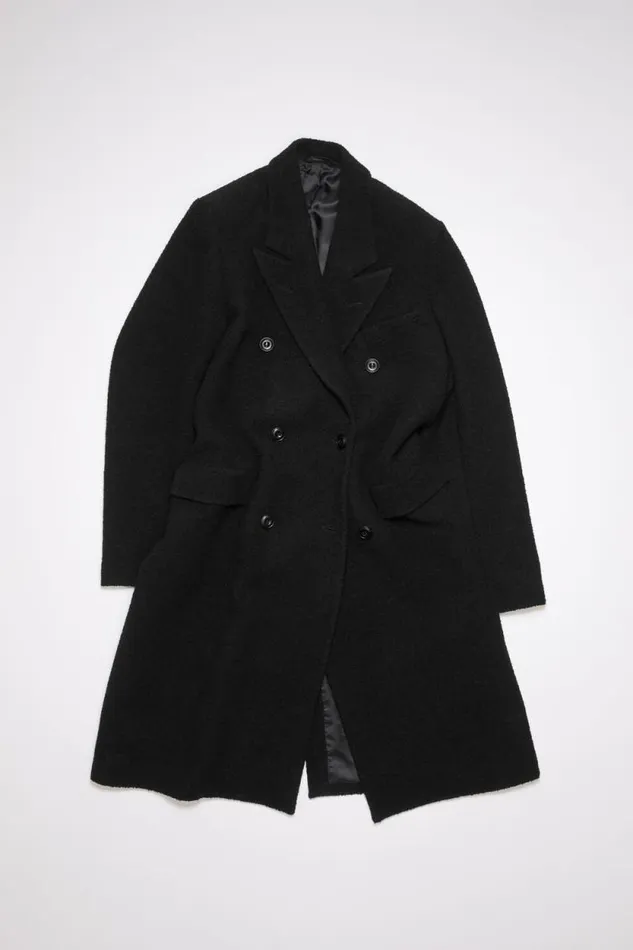 Acne Studios Doublebreasted Wool Coat Black Woman Outerwear