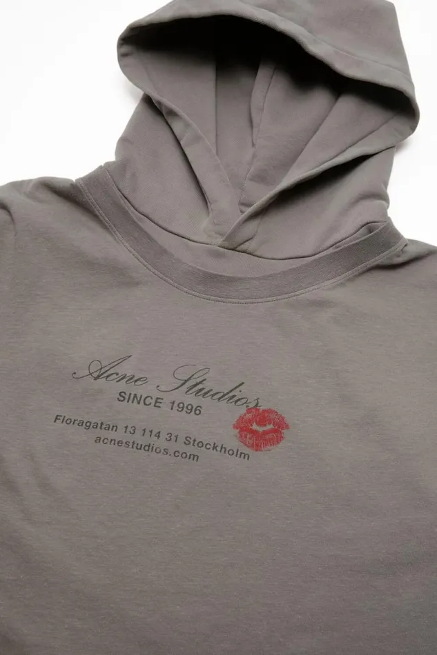 Acne Studios Doublelayered Hoodie Grey Woman Sweatshirts