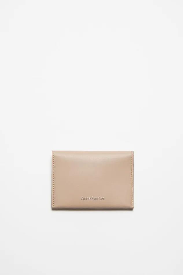 Acne Studios Folded Leather Wallet Taupe Beige Woman Small Leather Goods
