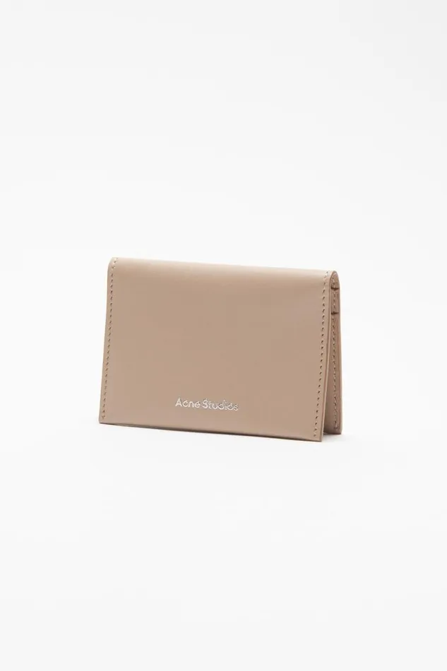 Acne Studios Folded Leather Wallet Taupe Beige Woman Small Leather Goods