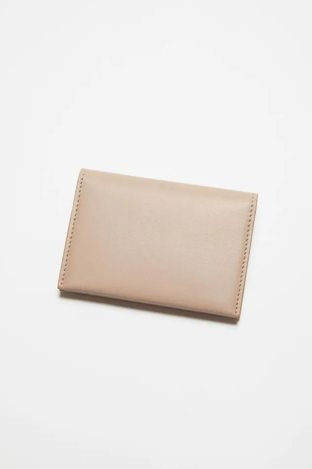 Acne Studios Folded Leather Wallet Taupe Beige Woman Small Leather Goods