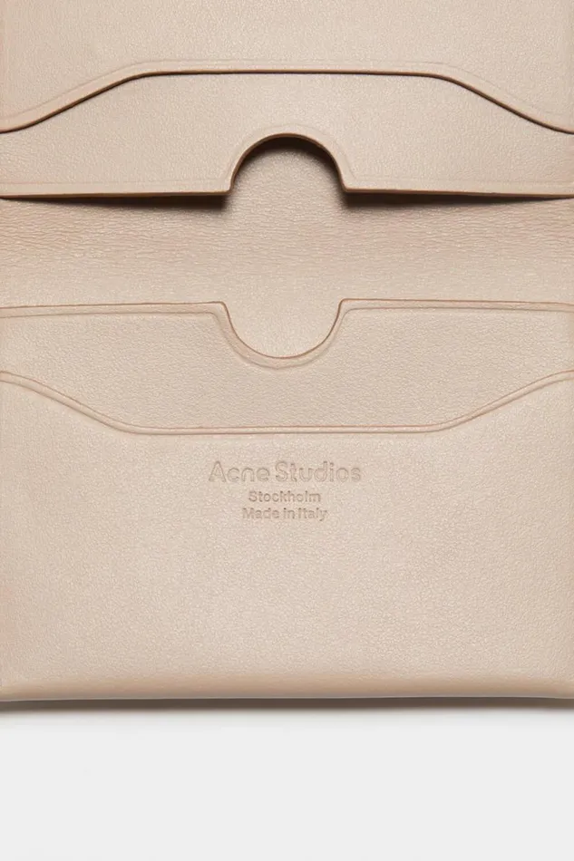 Acne Studios Folded Leather Wallet Taupe Beige Woman Small Leather Goods