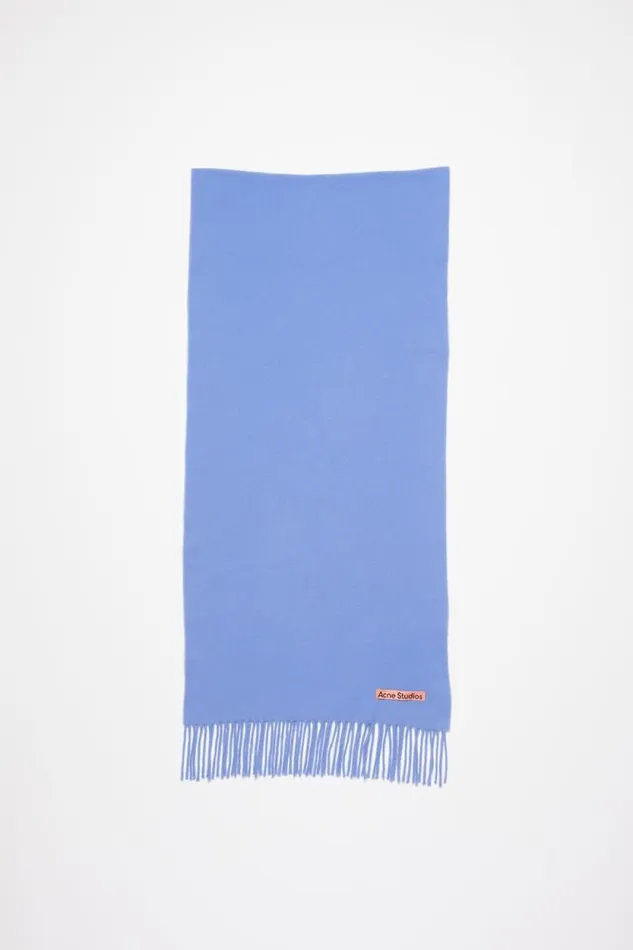 Acne Studios Fringe Wool Scarf 8211 Narrow Sweet Blue Woman Scarves