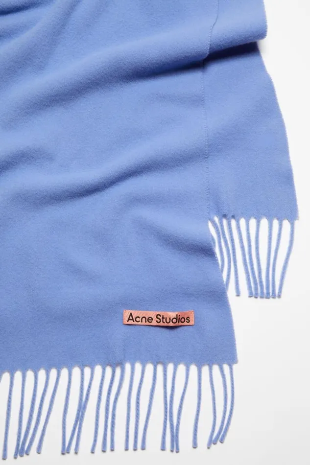 Acne Studios Fringe Wool Scarf 8211 Narrow Sweet Blue Woman Scarves