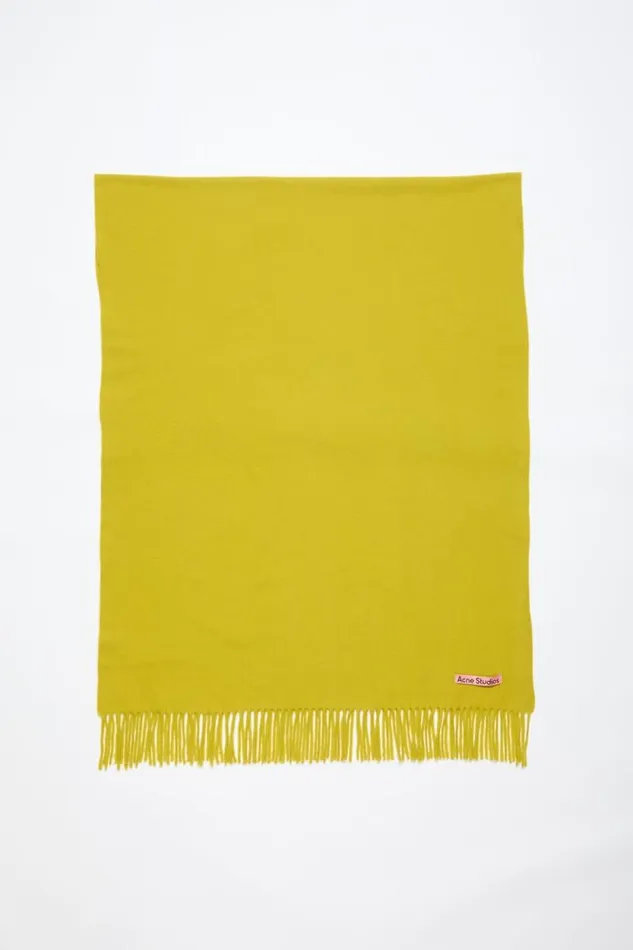 Acne Studios Fringe Wool Scarf 8211 Oversized Acid Yellow Man Scarves