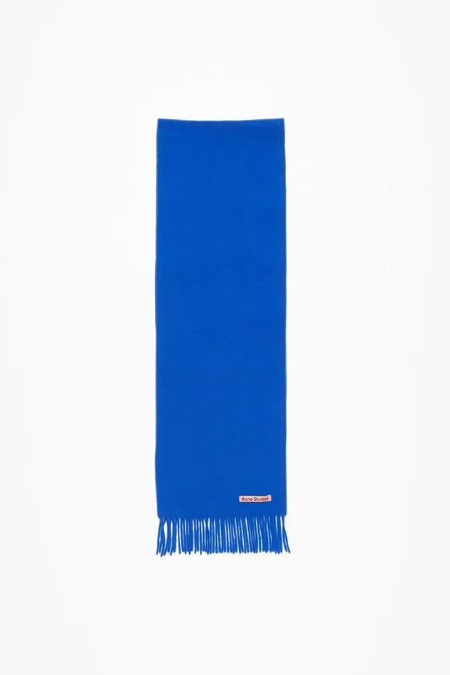 Acne Studios Fringe Wool Scarf 8211 Skinny Royal Blue Woman Scarves