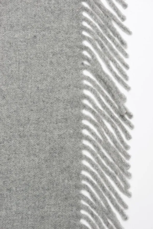 Acne Studios Fringe Wool Scarf Light Grey Melange Man Scarves