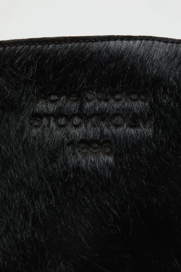 Acne Studios Furry Leather Boot Black Man Shoes