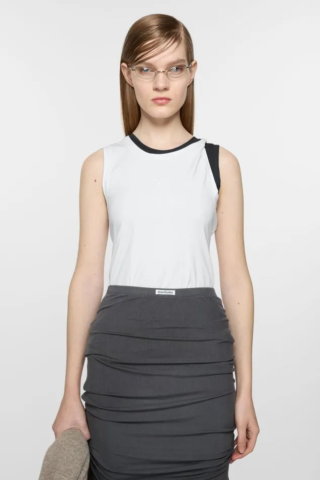 Acne Studios Jersey Tank Top Optic White Woman Tshirts