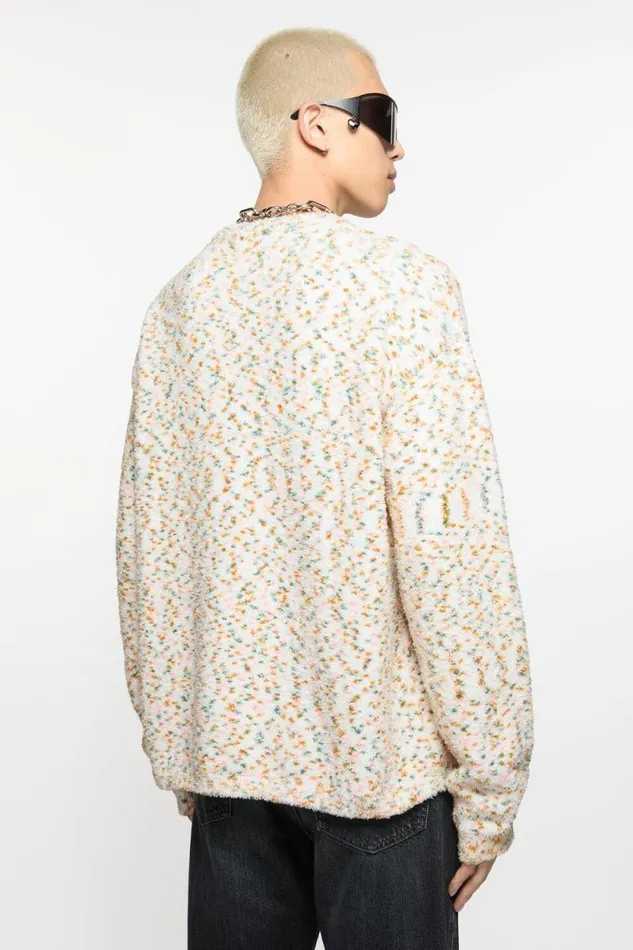 Acne Studios Jumper Printed Logo Multicolor Man Knitwear