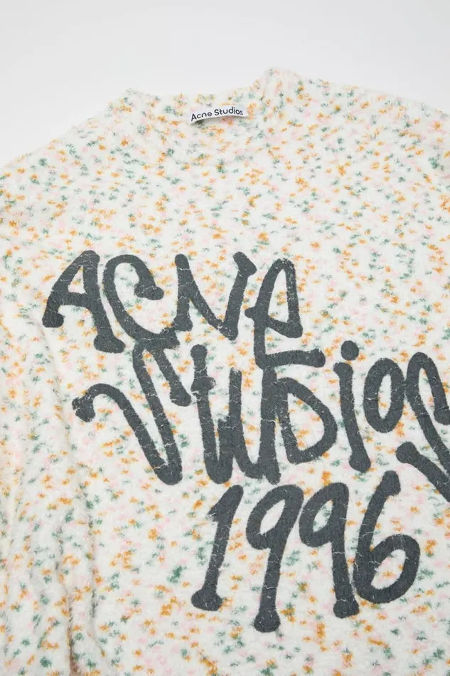 Acne Studios Jumper Printed Logo Multicolor Man Knitwear