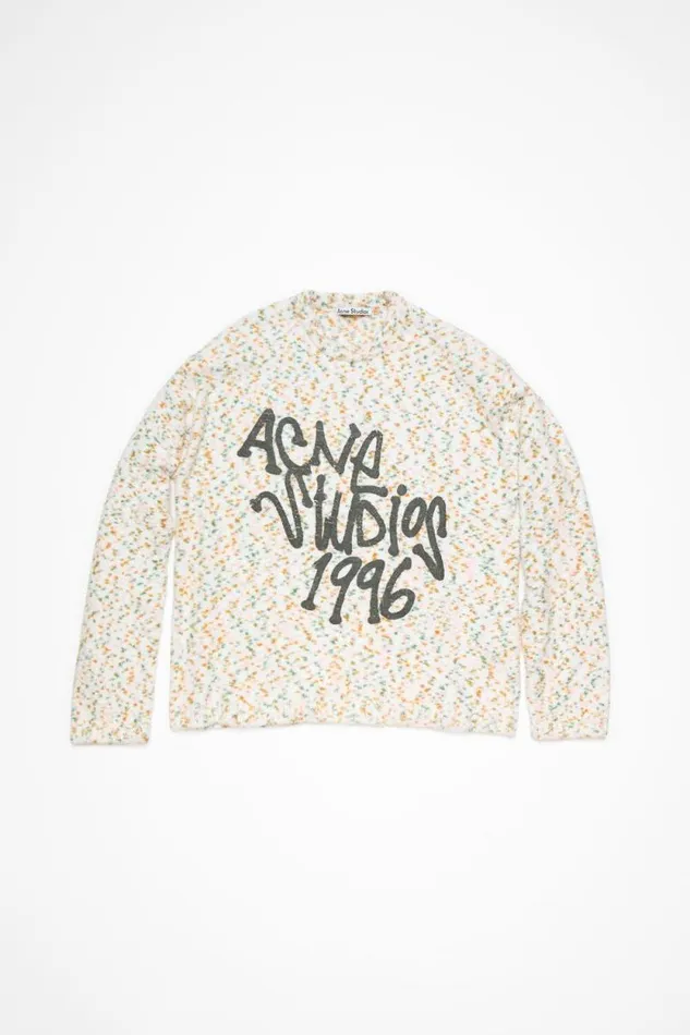 Acne Studios Jumper Printed Logo Multicolor Man Knitwear