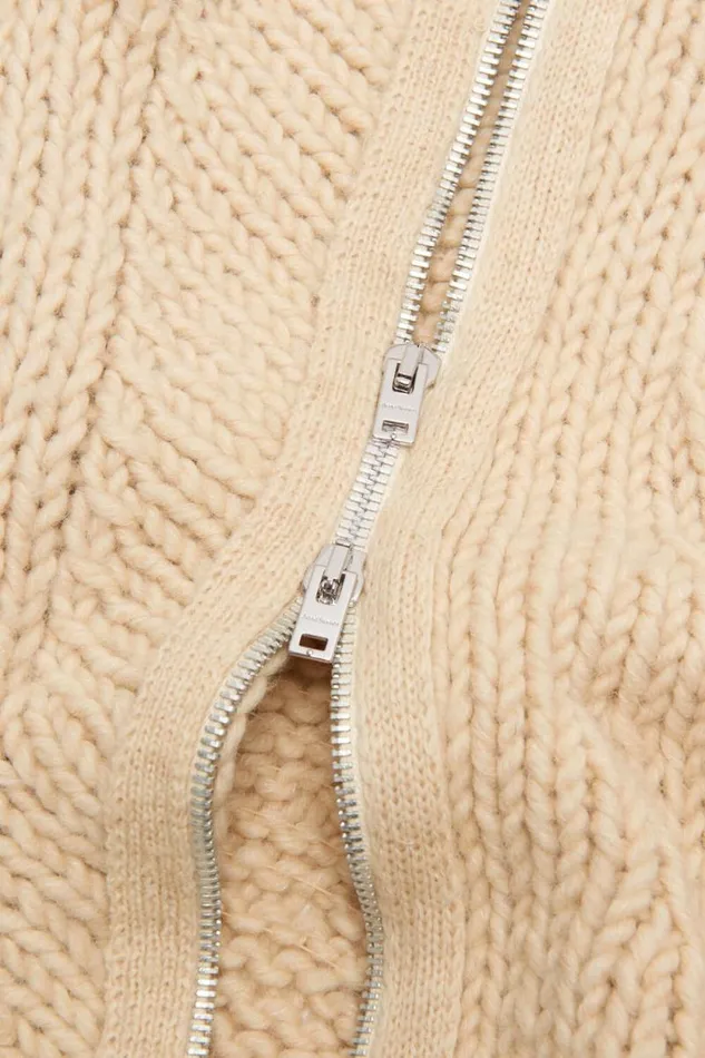 Acne Studios Knit Hooded Dress Ecru Beige Woman Dresses