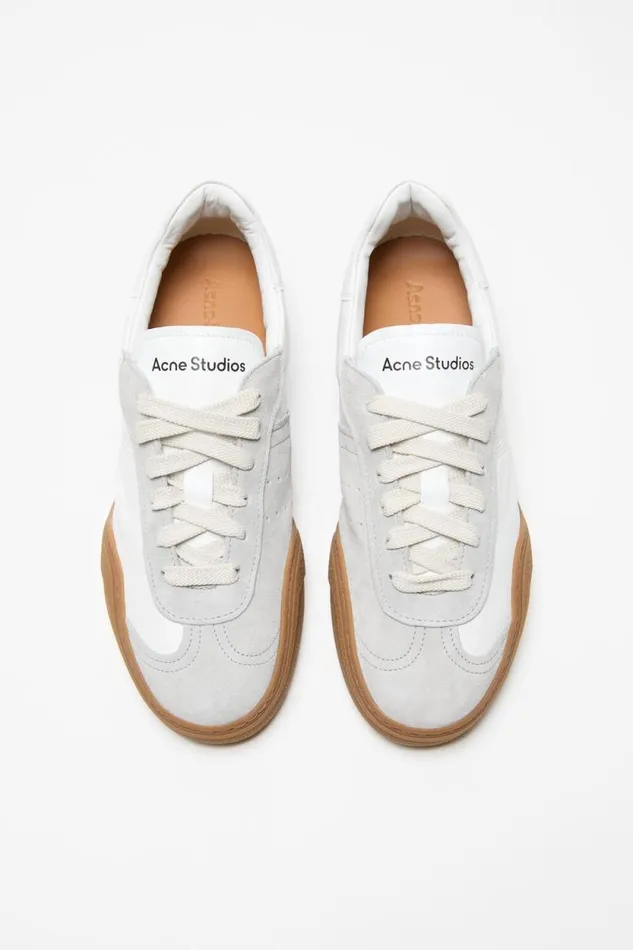 Acne Studios Laceup Sneakers Whitebrown Woman Shoes