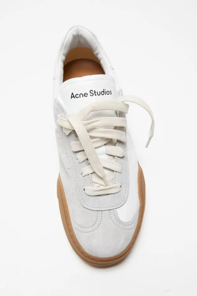 Acne Studios Laceup Sneakers Whitebrown Woman Shoes