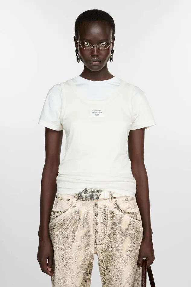 Acne Studios Layered Tshirt Off White Woman Tshirts