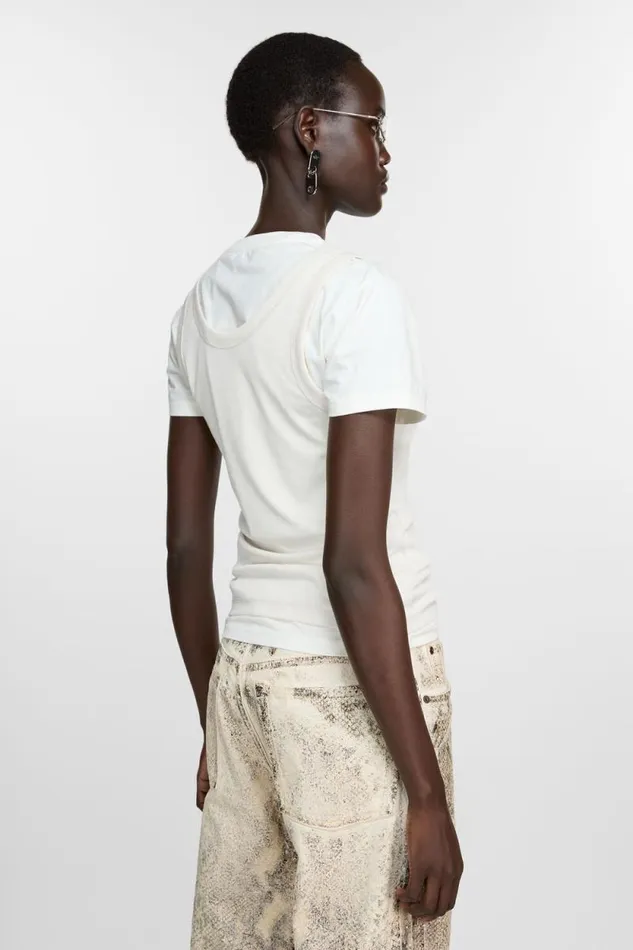 Acne Studios Layered Tshirt Off White Woman Tshirts
